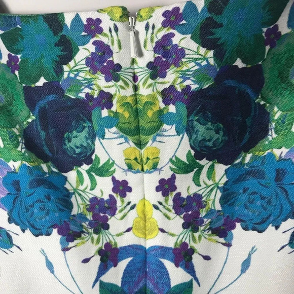 Talbots Cap Sleeve Floral Sheath Dress Size 8P Cotton Linen Spring Wedding Roses - Picture 7 of 9